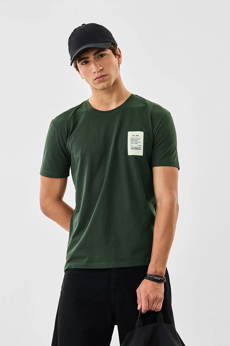 SNITCH Green Regular Fit T-Shirt